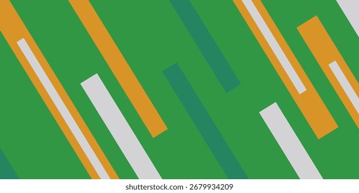 Abstrakter grüner Hintergrund. Modernes einfaches, grünes, orangefarbenes geometrisches Design. Minimale Formen. Anzug für Broschüre, Broschüre, Banner, Poster, Website, Flyer, Cover, Corporate, Kulisse. modern