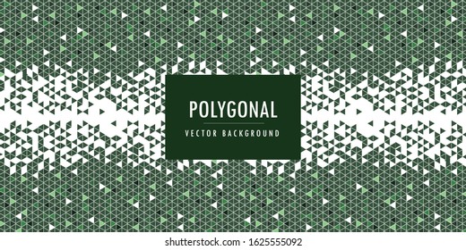 Abstract green background with mosaic triangle
