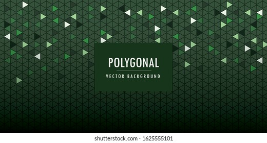 Abstract green background with mosaic triangle