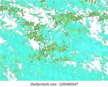 Abstract green background on white backdrop. Rectangular horizontal shape. Average rough design.
