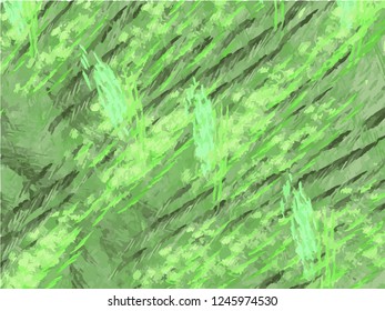 Abstract green background on white backdrop. Rectangular horizontal shape. Average rough design. Vector.
