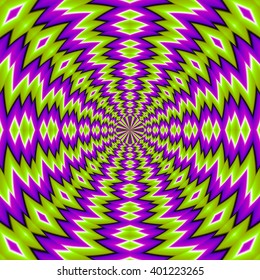 Abstract green  background with optical illusion of movement