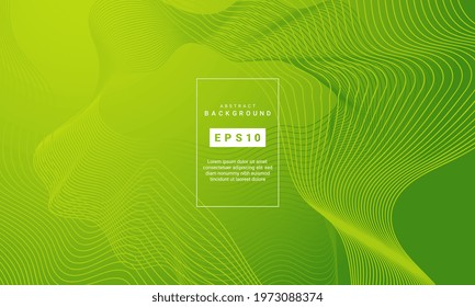 Abstract green background with orange liquid lines. Design template for brochures, flyers, magazine, banners etc.