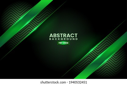 Abstract Green Background with Overlap Layer Textured Pattern Concept. Modern Background Illustration.