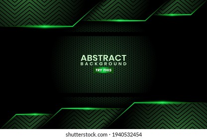 Abstract Green Background with Overlap Layer Textured Pattern Concept. Modern Background Illustration.