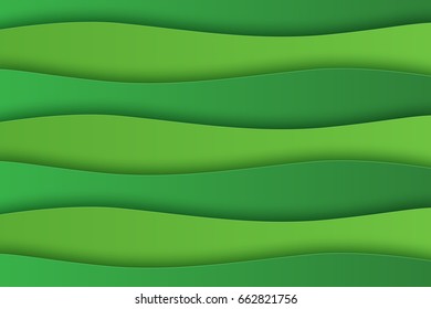 Abstract green background , paper art style
