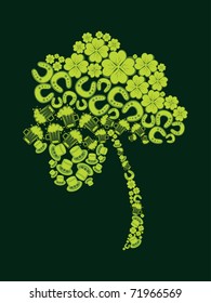 abstract green background with patrick day elements pattern isolated shamrock