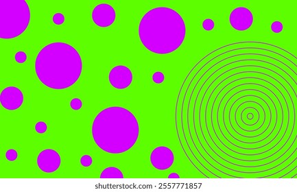 Abstract green background with pink circle motif