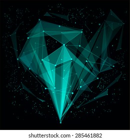 Abstract green background Polygonal Connecting the dots and lines | EPS10 vector illustration space