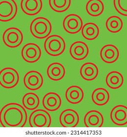 abstract green background with red lines texture in the shape of many circles