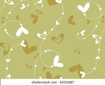 abstract green background with romantic heart