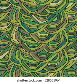 Abstract green background. Seamless pattern with Lines, Knitting.