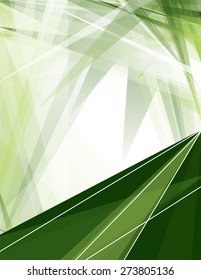 Abstract Green Background with Sharp Elements.
