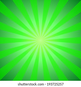 abstract green background with shine ray (vector)