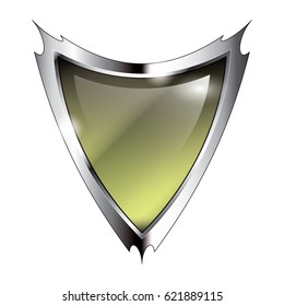 Abstract green background with a silver frame, with space for your text. Vector illustration.