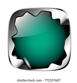 Abstract green background with a silver frame, with space for your text. Vector illustration.