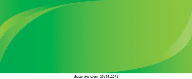 Abstract green background with smooth curves. The background features vibrant green shades and a sleek, flowing texture. Minimal abstract gradient curve vector background