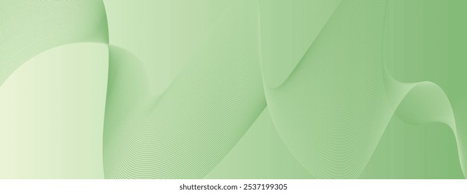 Abstract green background with smooth, flowing waves. The background features a soft green color and a subtle textured pattern. Minimal abstract wavy gradient vector background