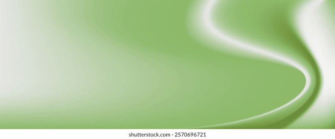 Abstract green background with smooth, flowing curves. The background features a gradient of green, creating a soft, calming texture. Minimal abstract wavy gradient vector background