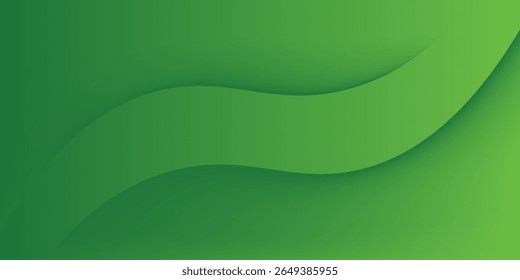 Abstract green background with smooth flowing curves and gradient shades. A fresh and dynamic design, ideal for nature themes, eco-friendly concepts, and modern digital applications.