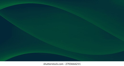 Fundo verde abstrato com curvas de fluxo suaves e sombras de gradiente. Um design novo e dinâmico, ideal para temas da natureza, conceitos ecológicos e aplicações digitais modernas.