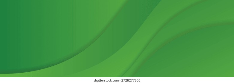 Abstract green background with smooth flowing curves and gradient shades. Modern Trendy design in vector Illustration