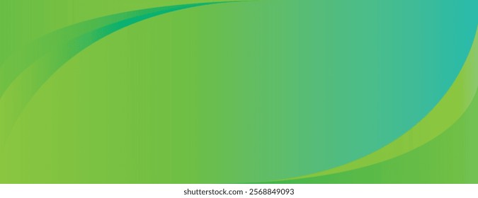 Abstract green background with smooth gradient. The background features flowing curves and a vibrant green color, creating a fresh look. Minimal abstract gradient curve vector background