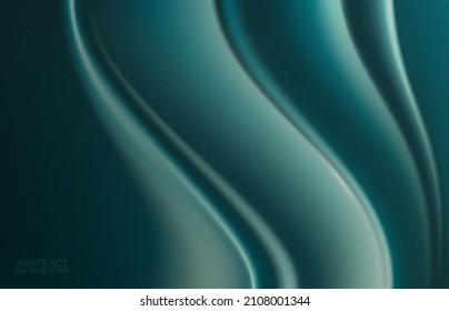 Abstract green background with smooth lines. Vector illustration. Banner or cover design.