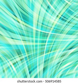 Abstract green background with smooth lines. Color waves, pattern, art, technology wallpaper, technology background.  Vector illustration