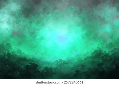 Abstract green background, soft textures, atmospheric design, digital art, calming colors, nature-inspired, versatile use.