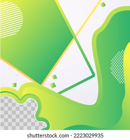 Abstract green background, sosial media post template vector.