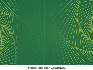 Abstrakter grüner Hintergrund mit spiralförmigen geometrischen Linien auf der rechten und linken Seite