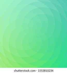 Abstract green background, spiral intersecting waves colored in different shades of green. Vector illustration, for graphic design, banner or poster.