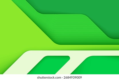 Abstract green background with square pattern and light wave design