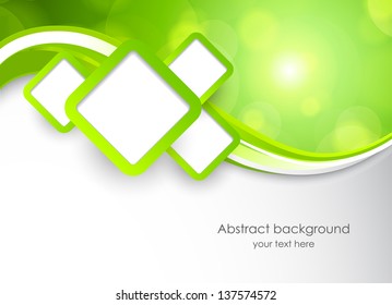 Abstract green background with squares