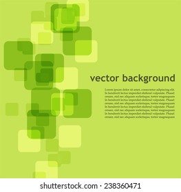 Abstract green background with squares