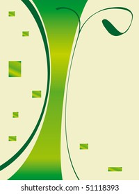 Abstract green background with squares. Vector illustration