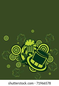 abstract green background with st. patrick's day elements