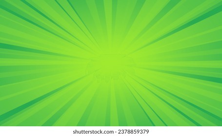 Abstract green background with sun ray. Summer vector illustration for design