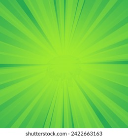 Abstract green background with sun ray. Summer concept vector illustration for design