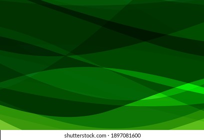 Abstract Green Background Template Vector, Green Background with Beautiful Wave Design
