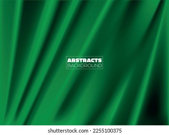Abstract Green Background Template Vector, Green Background with Beautiful Wave Design
