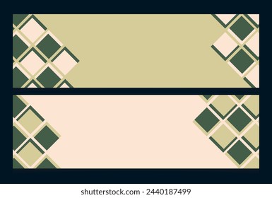 Abstract Green Background Template Vector, Green Background with Beautiful square Design