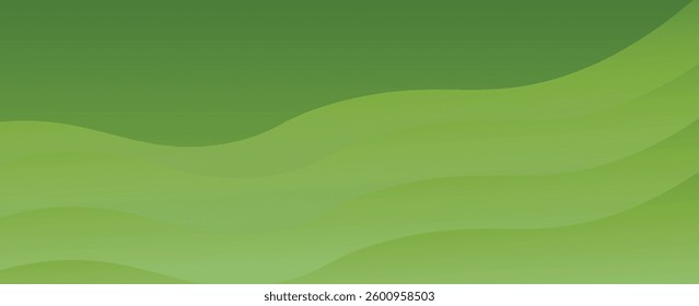 Abstract Green Background Template Vector, Green Background with Beautiful Wave and Gradient Design