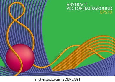 Abstract green background with three-dimensional geometric shapes and with space for text. Vector graphics.