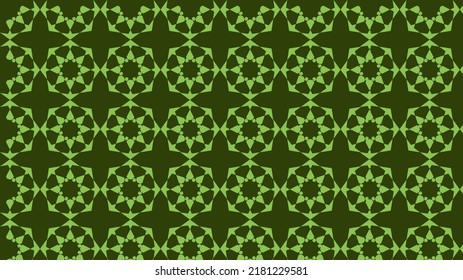 Abstract green background with traditional motif. Modern horizontal design vector for mobile apps and wallpapers