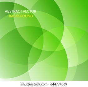 Abstract green background with transparent circles