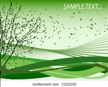 Abstract Green Background with tree