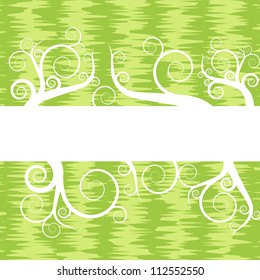 Abstract green background with tree swirls