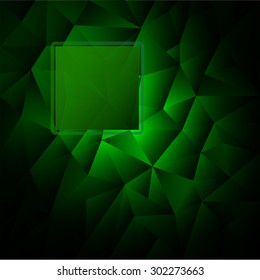 Abstract green background of the triangles with space for text